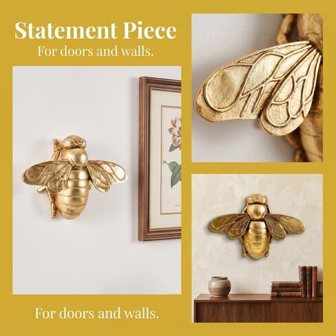 Innovative Design, Golden Bee Wall Art - Creative Resin Craft for Home & Office Decor,Insect Enthusiasts, Indoor Vertical Hanging Ornament in Kuwait