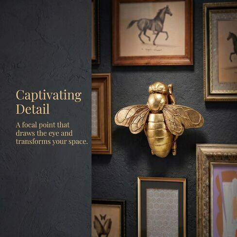 Innovative Design, Golden Bee Wall Art - Creative Resin Craft for Home & Office Decor,Insect Enthusiasts, Indoor Vertical Hanging Ornament in Kuwait