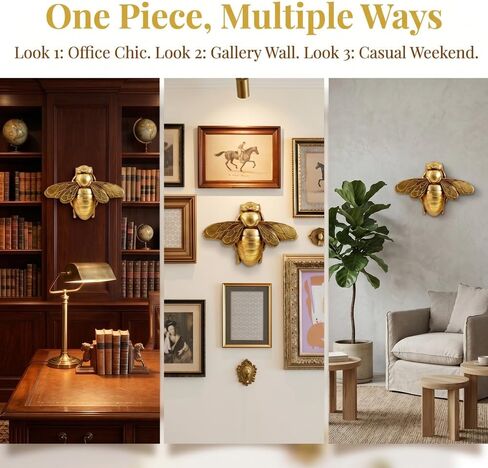 Innovative Design, Golden Bee Wall Art - Creative Resin Craft for Home & Office Decor,Insect Enthusiasts, Indoor Vertical Hanging Ornament in Kuwait