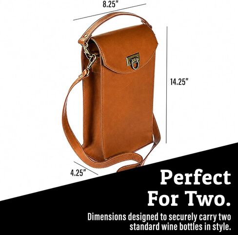 Sarge Leather Co. Vivo Wine Tote, Top Grain Colombian Leather Bottle Carrier with Handle, Single Bottle Wine Tote for Travel, Gifting & Entertaining (SLC-901) in Saudi Arabia