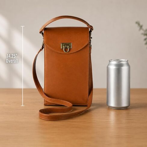 Sarge Leather Co. Vivo Wine Tote, Top Grain Colombian Leather Bottle Carrier with Handle, Single Bottle Wine Tote for Travel, Gifting & Entertaining (SLC-901) in Saudi Arabia