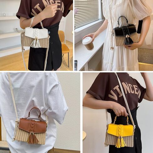 Straw Bag Crossbody Handbag, Summer Purses Beach Bag Woven Tote Bag Shoulder Bag For Vacation Purse in Saudi Arabia