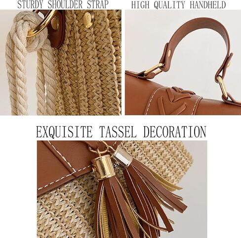 Straw Bag Crossbody Handbag, Summer Purses Beach Bag Woven Tote Bag Shoulder Bag For Vacation Purse in Saudi Arabia