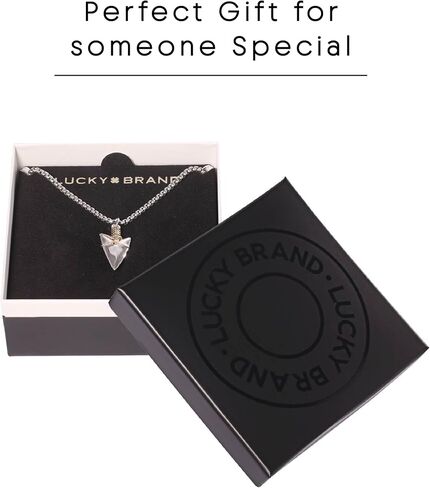 Lucky Brand Mens Arrowhead Necklace 22"", Two-Tone 18k Gold and Silver Flash-Plated Arrowhead Pendant Necklace for Men, NF00792TL-22.NJ in Kuwait