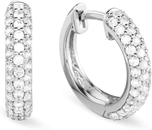 Fully Iced Cz Honey Comb Flower Set Men's Women 3D Gold Hoops Cartilage Cuff White Gold Plated 925 Sterling Silver Post Ice Out Unisex Huggie Hoop Earrings For Men Jewelry Gifts For Dad Fathers in Kuwait