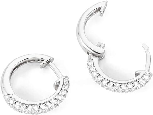 Fully Iced Cz Honey Comb Flower Set Men's Women 3D Gold Hoops Cartilage Cuff White Gold Plated 925 Sterling Silver Post Ice Out Unisex Huggie Hoop Earrings For Men Jewelry Gifts For Dad Fathers in Kuwait