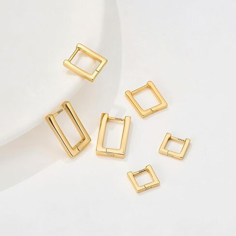 Gold Hoop Earrings for Women: 3 Pairs Small Huggie Earring Set Fashion Lightweight Jewelry Gift in Saudi Arabia