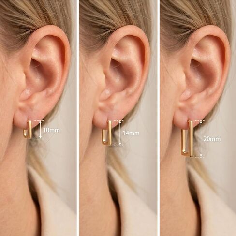Gold Hoop Earrings for Women: 3 Pairs Small Huggie Earring Set Fashion Lightweight Jewelry Gift in Saudi Arabia