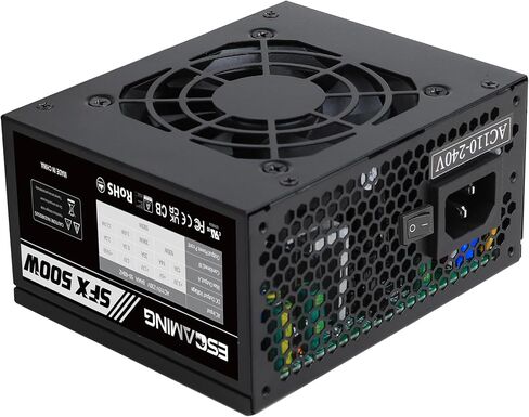 ESGAMING SFX 500W / Mini ITX/Micro ATX, Full Range Active PFC 110-240V, Low Noise Desktop Gaming Server SFX Form Factor Computer Power Supply in Kuwait