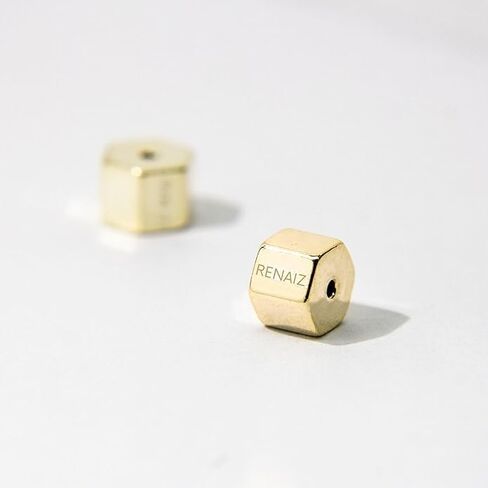 Renaiz Huggie Earrings for Women, 14K Gold Plated Cubic Zirconia Hoops, 6mm Cushion Cut CZ Geometric Earrings, Hypoallergenic Jewelry Gift (Gold) in Kuwait