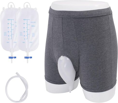 Urine Collection Bag, Reusable Portable Silicone Urinal with 2 Urine Catheter Bags, External Catheter for Men, Portable & Comfortable Wearable Urinary Drainage (M) in Saudi Arabia