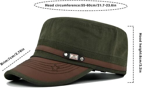 Initlove Military Hat Cadet Army Cap Flat Top Hats for Men Women in Kuwait