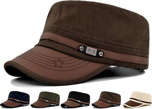 Initlove Military Hat Cadet Army Cap Flat Top Hats for Men Women in Saudi Arabia