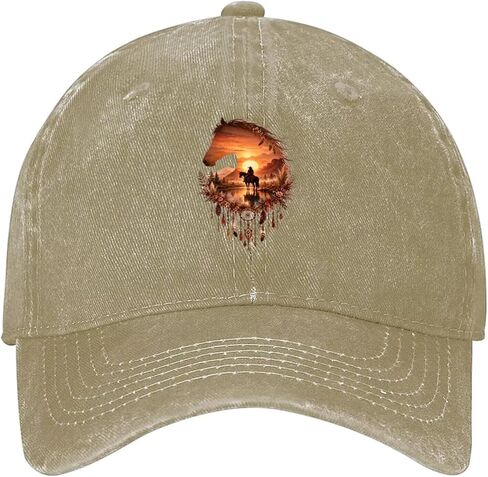 Bohemian Washed Cotton Baseball Cap for Men and Women, Vintage Adjustable Hat,Sun Hat for Casual Outdoor Wear in Kuwait