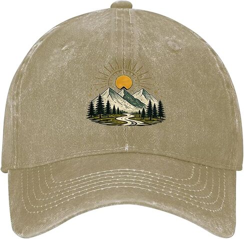 Bohemian Washed Cotton Baseball Cap for Men and Women, Vintage Adjustable Hat,Sun Hat for Casual Outdoor Wear in Kuwait