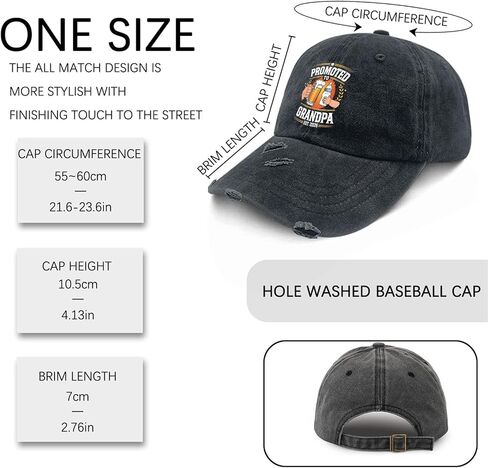 Promoted to Grandpa -EST. 2026- Hats for Mens Stylish Washed Distressed Baseball Cap in Kuwait