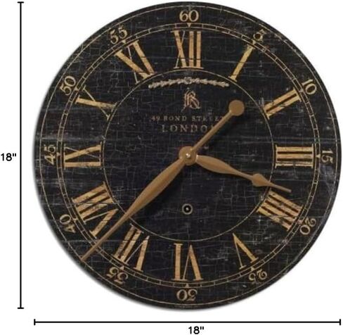 Uttermost 06029 Bond Street - ساعة حائط 18 بوصة - عرض 18 بوصة وعمق 2 بوصة in Kuwait
