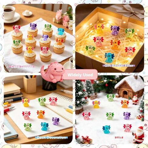 36PCS Mini Resin Axolotl Figurines to Hide Cute Tiny Axolotl Statue Charms Small Ornament Figurine Axolotl Decoration for Home Garden Landscape DIY Aquarium Dollhouse Ornament in Saudi Arabia