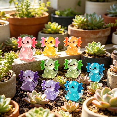 36PCS Mini Resin Axolotl Figurines to Hide Cute Tiny Axolotl Statue Charms Small Ornament Figurine Axolotl Decoration for Home Garden Landscape DIY Aquarium Dollhouse Ornament in Saudi Arabia