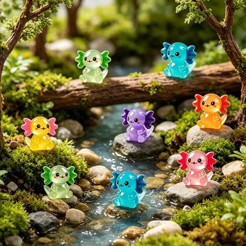 36PCS Mini Resin Axolotl Figurines to Hide Cute Tiny Axolotl Statue Charms Small Ornament Figurine Axolotl Decoration for Home Garden Landscape DIY Aquarium Dollhouse Ornament in Saudi Arabia
