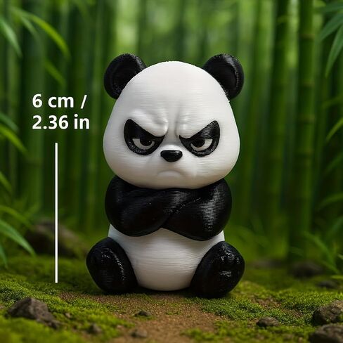 Angry Panda Figurines,Funny Panda Ornament, Perfect for Home Office Decoration, Gift for Friends and Family (Black-White) in Kuwait