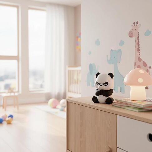 Angry Panda Figurines,Funny Panda Ornament, Perfect for Home Office Decoration, Gift for Friends and Family (Black-White) in Kuwait
