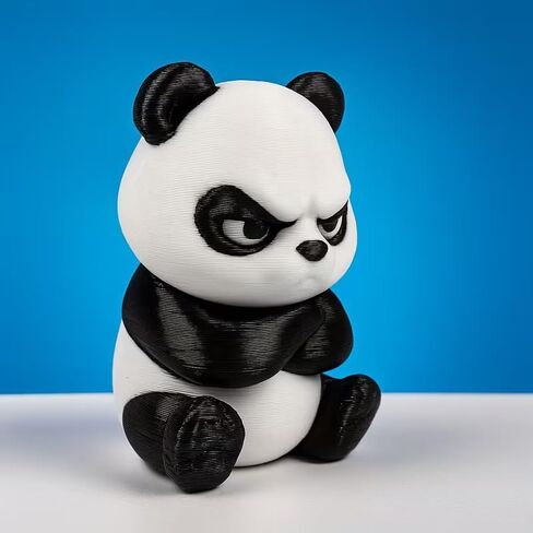 Angry Panda Figurines,Funny Panda Ornament, Perfect for Home Office Decoration, Gift for Friends and Family (Black-White) in Kuwait