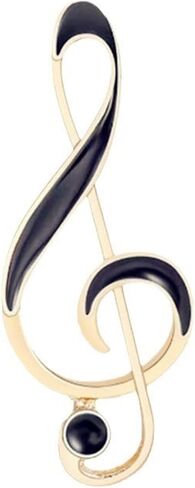 Music Note Brooch Pins for Women Men Minimalist Elegant Enamel Black Musical Treble Clef Lapel Pin for Musician Wedding Banquet Dance Party Suit Scarf Jacket Dress Shirt Bag Clothes Jewelry Deco in Saudi Arabia