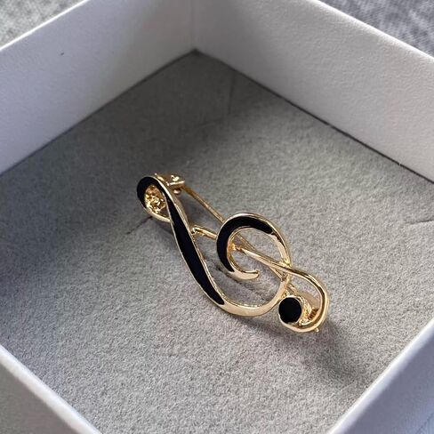 Music Note Brooch Pins for Women Men Minimalist Elegant Enamel Black Musical Treble Clef Lapel Pin for Musician Wedding Banquet Dance Party Suit Scarf Jacket Dress Shirt Bag Clothes Jewelry Deco in Saudi Arabia