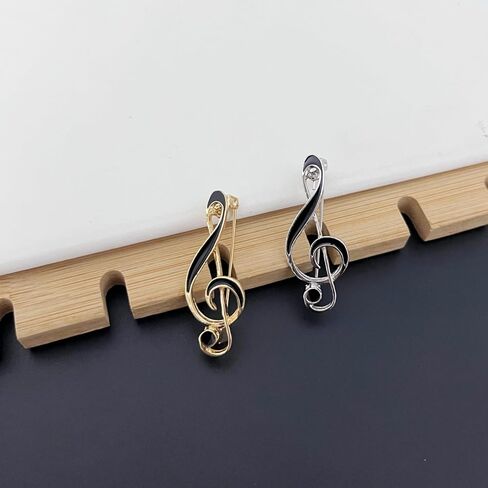 Music Note Brooch Pins for Women Men Minimalist Elegant Enamel Black Musical Treble Clef Lapel Pin for Musician Wedding Banquet Dance Party Suit Scarf Jacket Dress Shirt Bag Clothes Jewelry Deco in Saudi Arabia