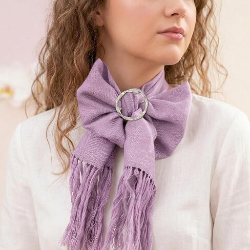 4 PCS Scarf Ring Clip, Shirt Ties Clips for Women Silk Scarf Rings and Slides Clothes Knotted Clip Round Shirt Scarves Buckle Fashion Alloy Circle Clips Buckle for Shirts Silk Scarves Clothing in Kuwait