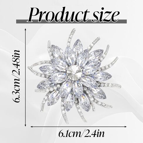 1 Pcs Flower Rose Brooch, Flower Lapel Dress Pins, Elegant Rose Pin for Wedding, Party, Birthday, 2.48x2.40 Inch in Saudi Arabia