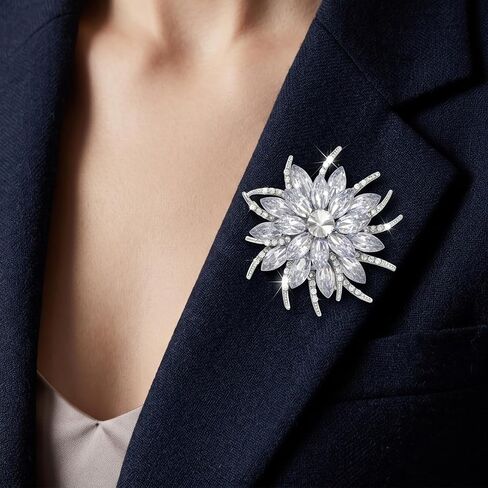 1 Pcs Flower Rose Brooch, Flower Lapel Dress Pins, Elegant Rose Pin for Wedding, Party, Birthday, 2.48x2.40 Inch in Saudi Arabia