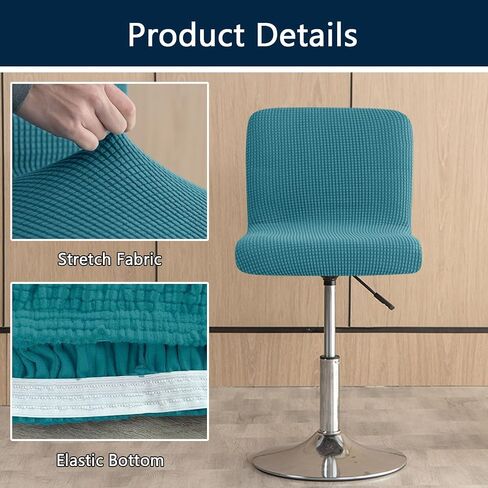 YOPOIY Bar Stool Covers with Backs Set of 6 4 2, Cat Scratch Proof Stretch Bar Stool Chair Covers Washable Universal Swivel Pub Chair Slipcover (Blue b,Set of 4) in Saudi Arabia
