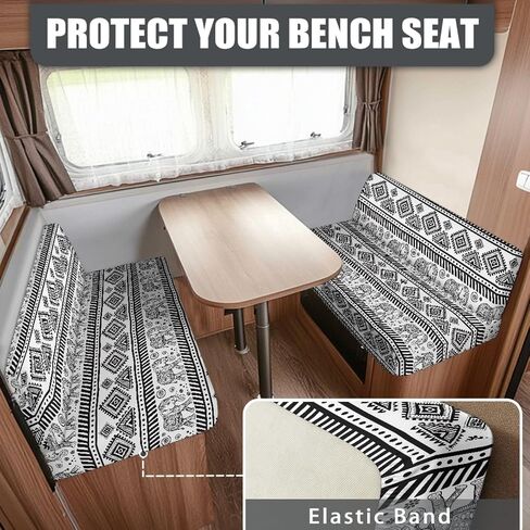 Elephant RV Dinette Cushion Covers Aztec Camper Cushion Slipcovers Soft Elastic Camper Couch Covers Include 1 Bench Cover and 1 Backrest Cover in Kuwait