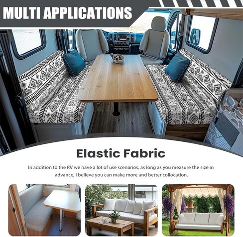 Elephant RV Dinette Cushion Covers Aztec Camper Cushion Slipcovers Soft Elastic Camper Couch Covers Include 1 Bench Cover and 1 Backrest Cover in Kuwait