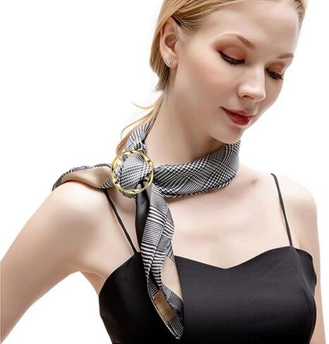 6PCS Silk Scarf Ring Clip T-shirt Tie Clips for Women Fashion Metal Ring Scarves Clasp Waist Buckle for Shirts Clothing Gold Zinc Alloy Pearl Wrap Holder with 1 Exquisite Box in Saudi Arabia