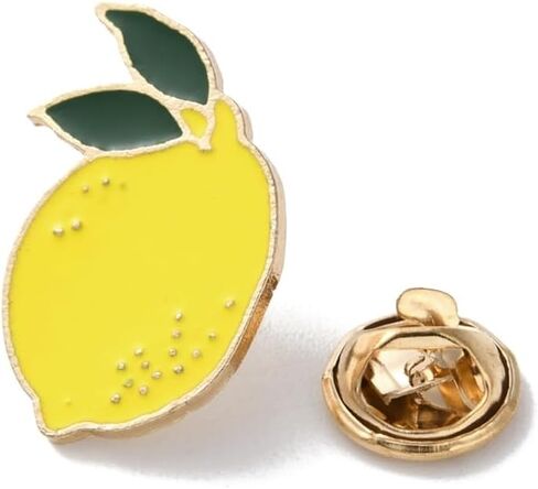 DanLingJewelry 10 قطعة تقليد سلطة فواكه دبابيس التلبيب المينا الأصفر الليمون بروش دبابيس لحقائب الظهر الملابس القبعات أكياس ديكور مجوهرات هدايا in Kuwait