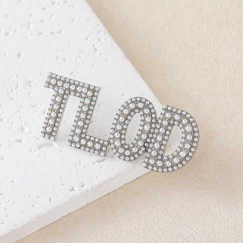 Metal Pearl Inlay Social Letter TLOD Pin Pink Women Group 1964 Top Ladies Greek Brooch Jewelry for Gift in Saudi Arabia