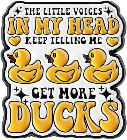 Cartoon Yellow Duck Novelty Brooch Enamel Pins for Women Men Funny Animal Creative The Little Voices in My Head Keep Telling Me Get More Ducks Letter Brooches Lapel Pin Backpacks Clothing Jacket Badge in Kuwait