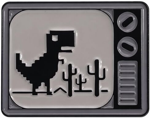 Old Style Gaming Consoles Pin - Funny Nostalgia Enamel Pins Brooch with Tyrannosaurus Rex and Cactus Game for Backpacks, Jackets, Hats. Vintage Button Pins Gift for Gamers，Friends, Students in Saudi Arabia