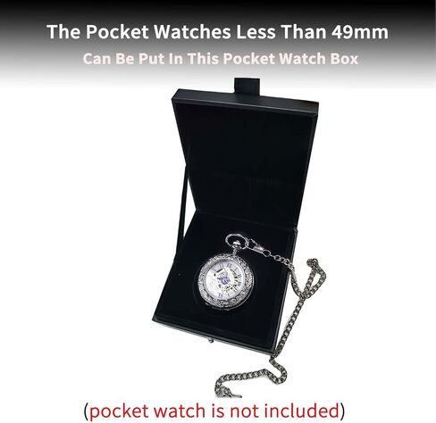 Box For Pocket Watches Portable Single Pocket Watch Case Display for Men Black (PU Leather Box Only, Not Including The Pocket Watch) in Saudi Arabia