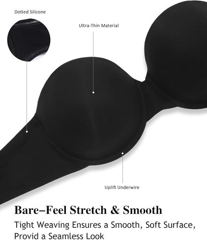 HACI Strapless Bras for Women Anti-Slip Support Lightweight Underwire Multiway Bandeau in Saudi Arabia