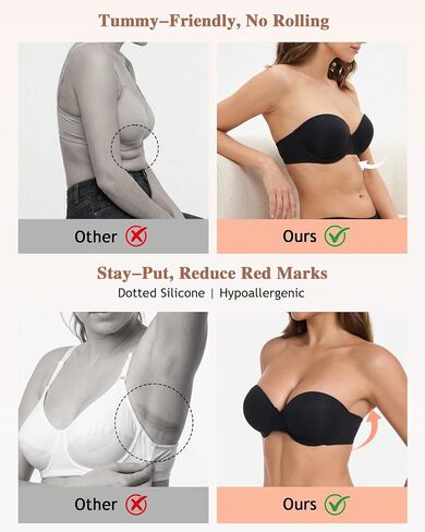 HACI Strapless Bras for Women Anti-Slip Support Lightweight Underwire Multiway Bandeau in Saudi Arabia