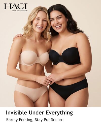 HACI Strapless Bras for Women Anti-Slip Support Lightweight Underwire Multiway Bandeau in Saudi Arabia