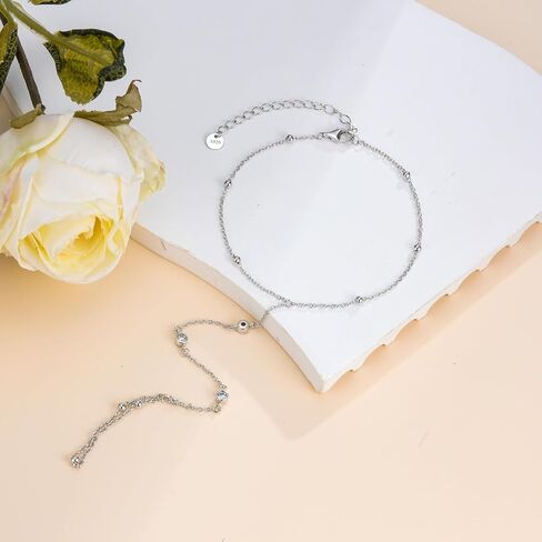 Diamond Hand Chain Bracelet for Women 925 Sterling Silver Lab Grown Diamonds Jewelry Gifts 0.18 cttw D Color VVS Clarity in Kuwait