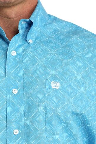 Cinch Men's Blue Long Sleeve Button Up Shirt MTW1106086 in Kuwait