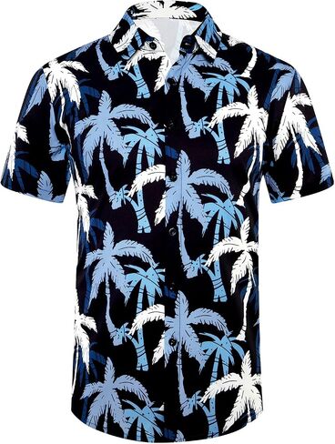 XiaoMoSha Hawaiian Shirt for Men Button Down Short Sleeve Summer Beach Shirts Wrinkle Free Funny Casual Tropical Tops S-3XL in Saudi Arabia