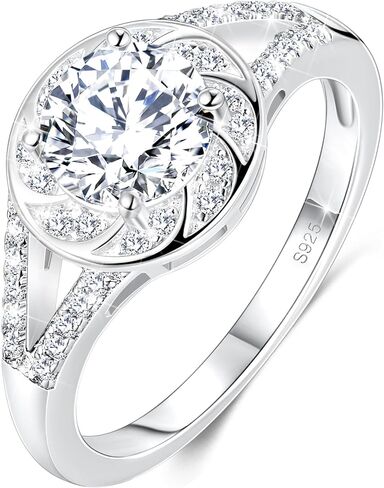 1CT Moissanite Engagement Ring for Women 925 Sterling Silver Promise Rings for Her Birthday Wedding Anniversary Valentines Jewerly For Women in Saudi Arabia