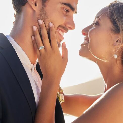 1CT Moissanite Engagement Ring for Women 925 Sterling Silver Promise Rings for Her Birthday Wedding Anniversary Valentines Jewerly For Women in Saudi Arabia